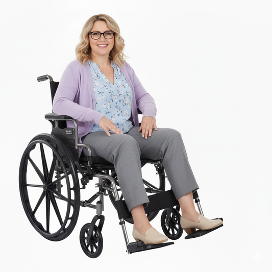 Deluxe Lightweight Wheelchair with Flip Back Desk Arms Elevating Legrests