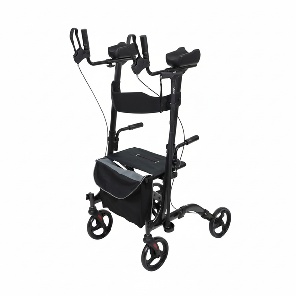 Upright Walker with Armrests & Seat – Stand-Up Rollator