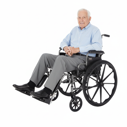 Deluxe Lightweight Wheelchair with Flip Back Desk Arms 16"wide x 18"deep with Elevating Legrests