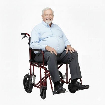 22" Bariatric Aluminum Transport Chair