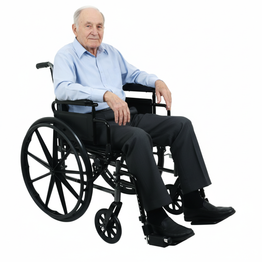 Deluxe Lightweight Wheelchair with Flip Back Desk Arms with Foot Rest