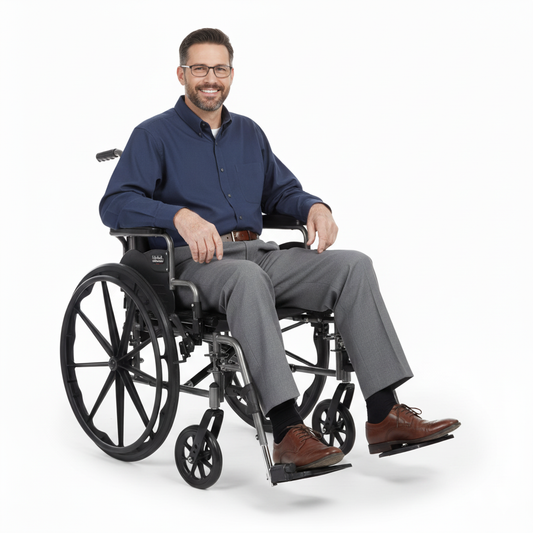 Deluxe Lightweight Wheelchair with Flip Back Desk Arms-20x18 With Elevating Legrests