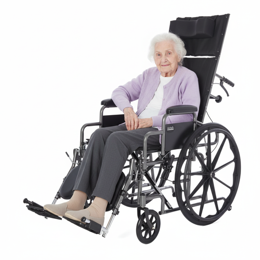 18" Deluxe Reclining Wheelchair with Desk Arms