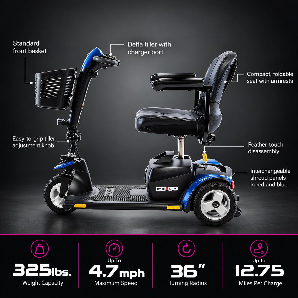 Go Go® Sport 3-Wheel Scooter