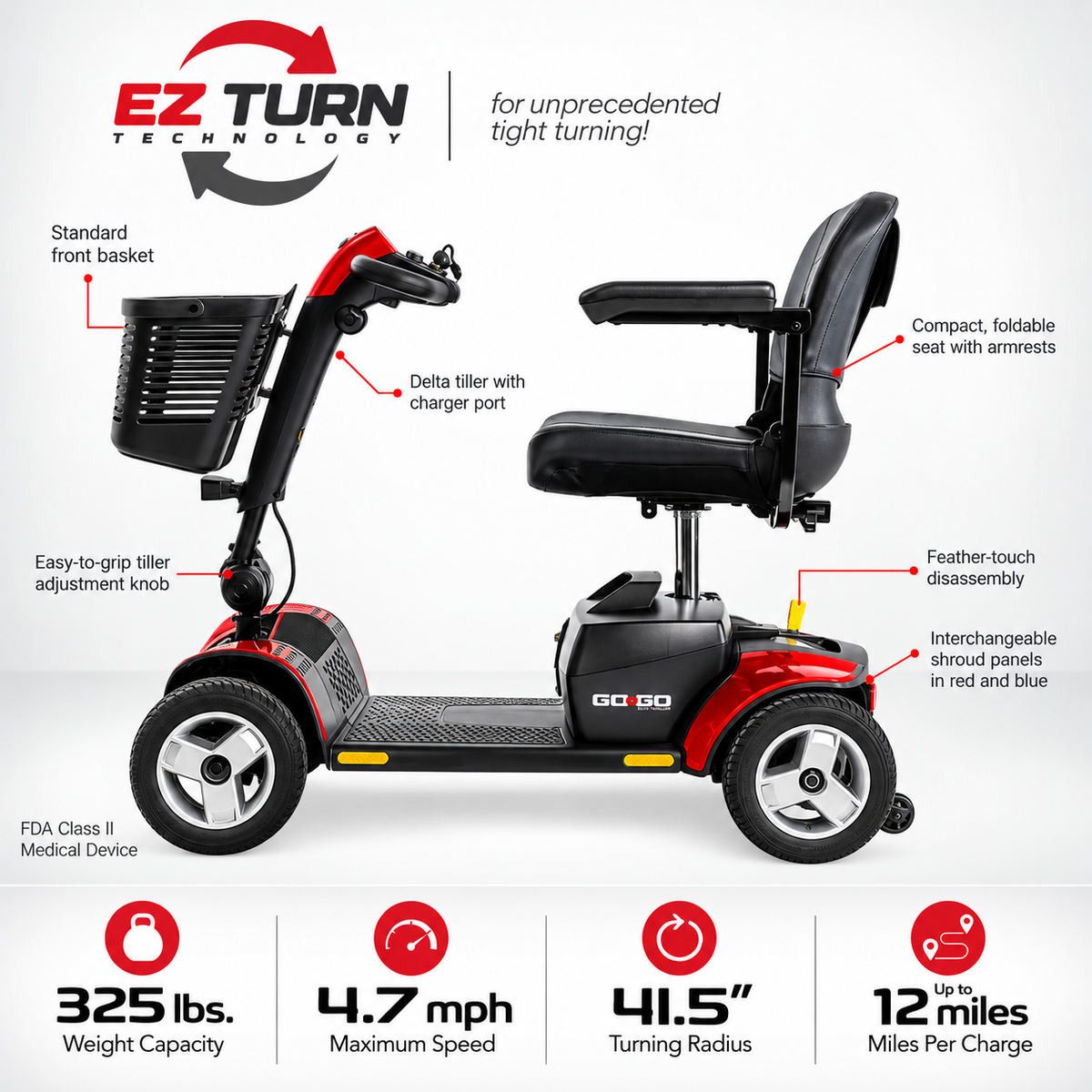 Pride Go-Go Sport 4-wheel mobility scooter – view 4
