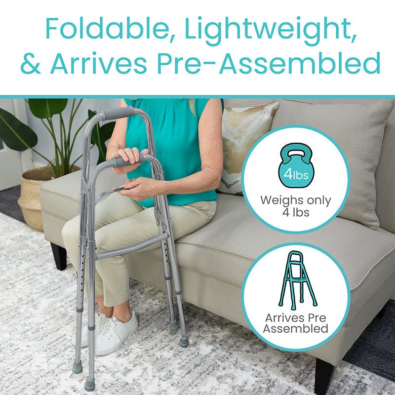 Lightweight hemi walker folded for easy storage