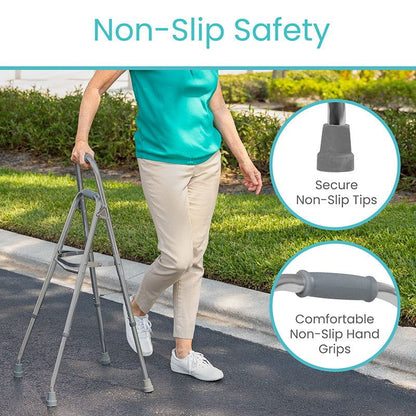 Hemi walker non-slip rubber tips for safe grip on floors