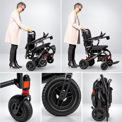Pride Jazzy Carbon folding power wheelchair, view 3
