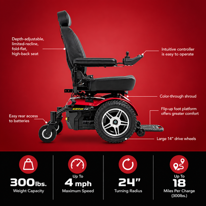Pride Jazzy Elite 14 power wheelchair, view 2
