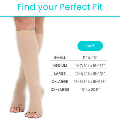Knee High Open Toe Compression Stockings