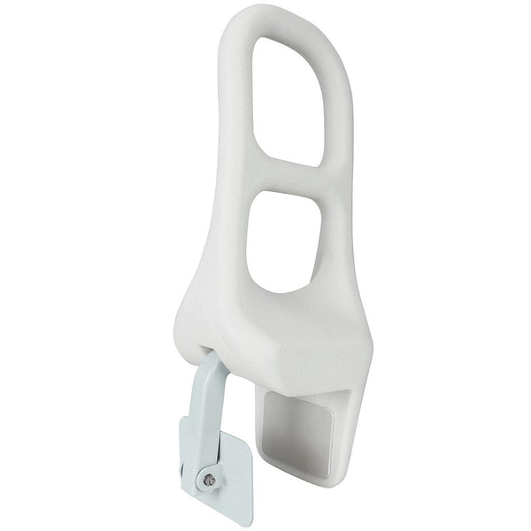 White plastic seat bracket on a white background