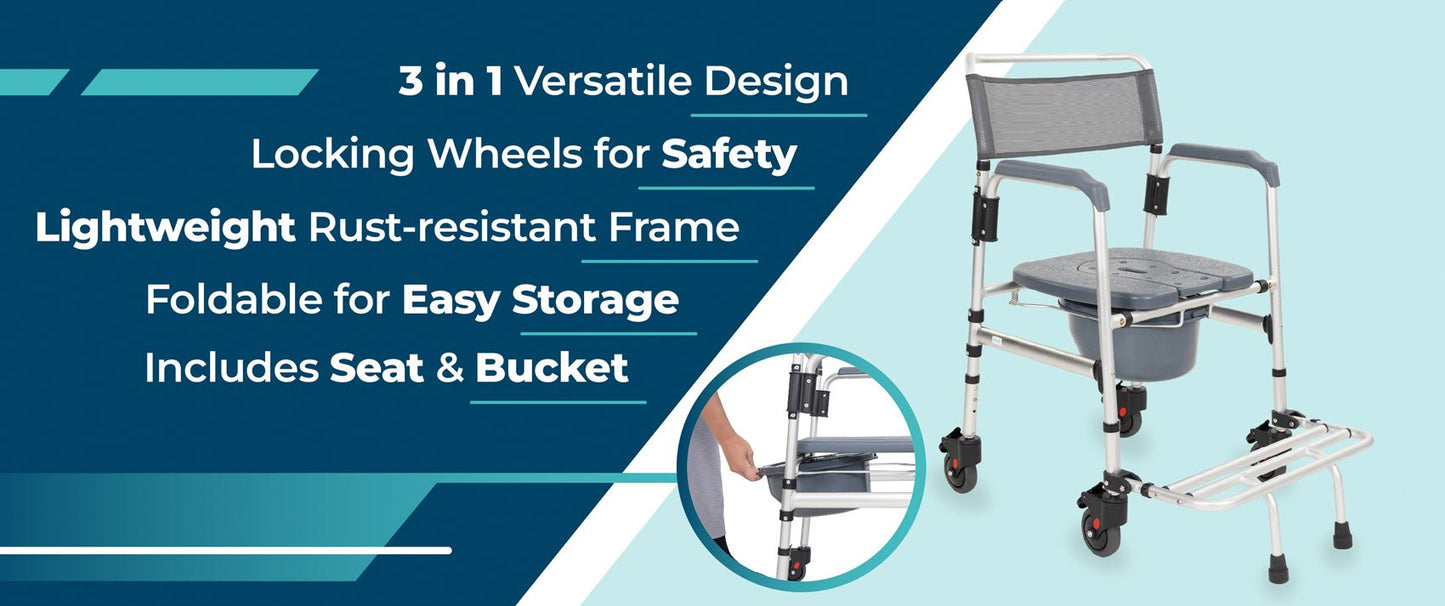 Core Shower Commode Transport Wheelchair