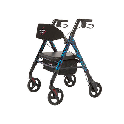 Rhythm Regal Bariatric Aluminum 4 Wheel Rollator w/ Universal Height Adjustment, 450 lbs.