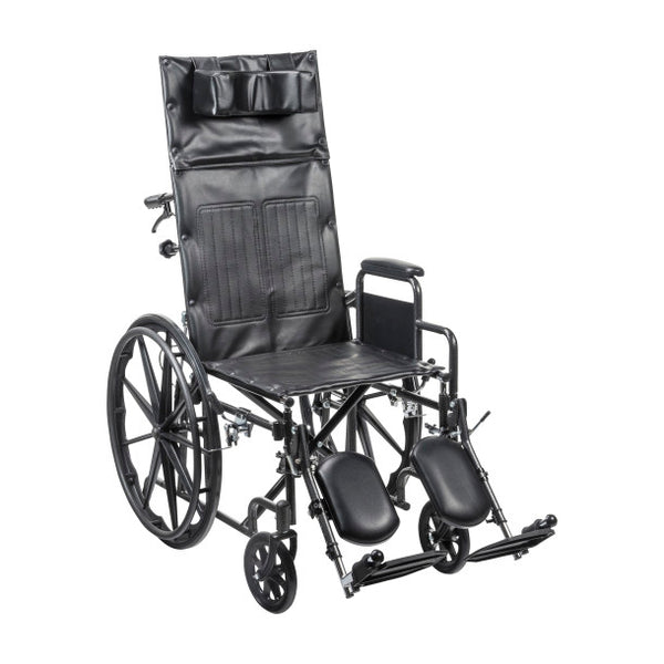 High Back Reclining Wheelchaeir with Vinyl Upholstery
