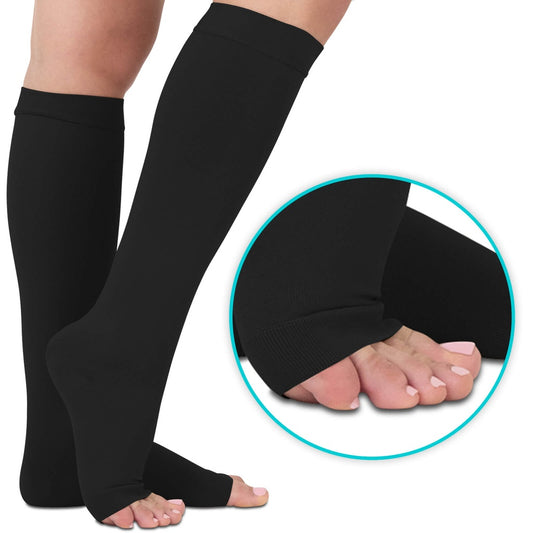Knee High Open Toe Compression Stockings