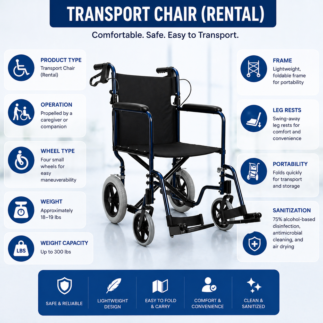 Transport Chair / Companion Chair  Rental
