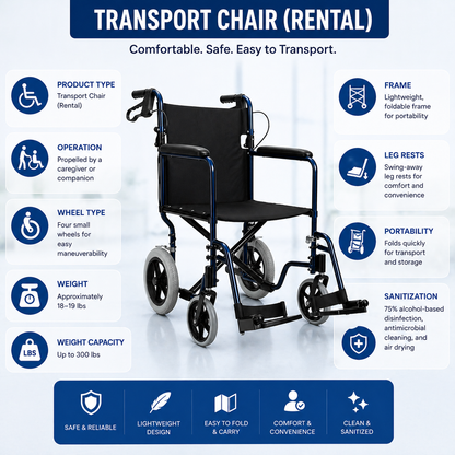 Transport Chair / Companion Chair  Rental