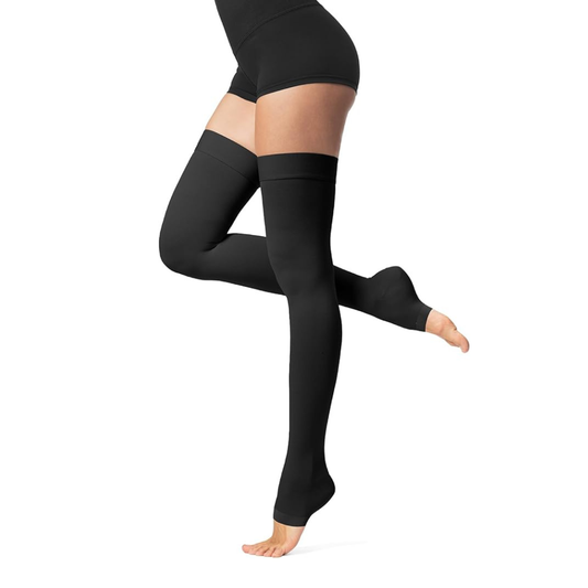 Lipedema Open Toe Compression Stockings 20–30 mmHg