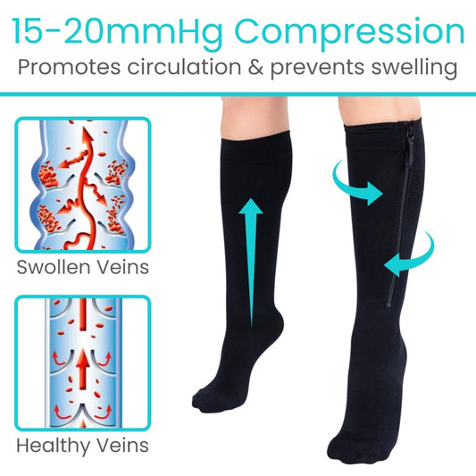 Zippered Knee High Compression