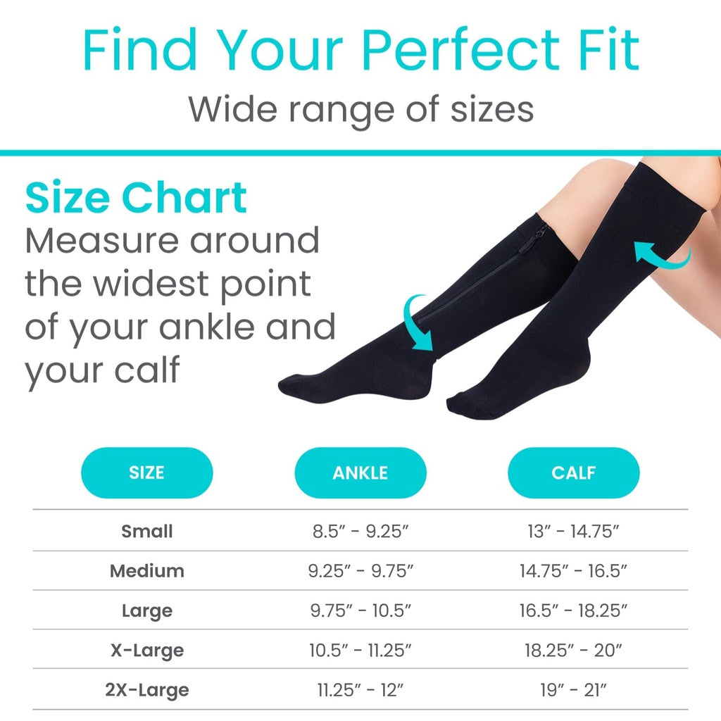 Zippered Knee High Compression