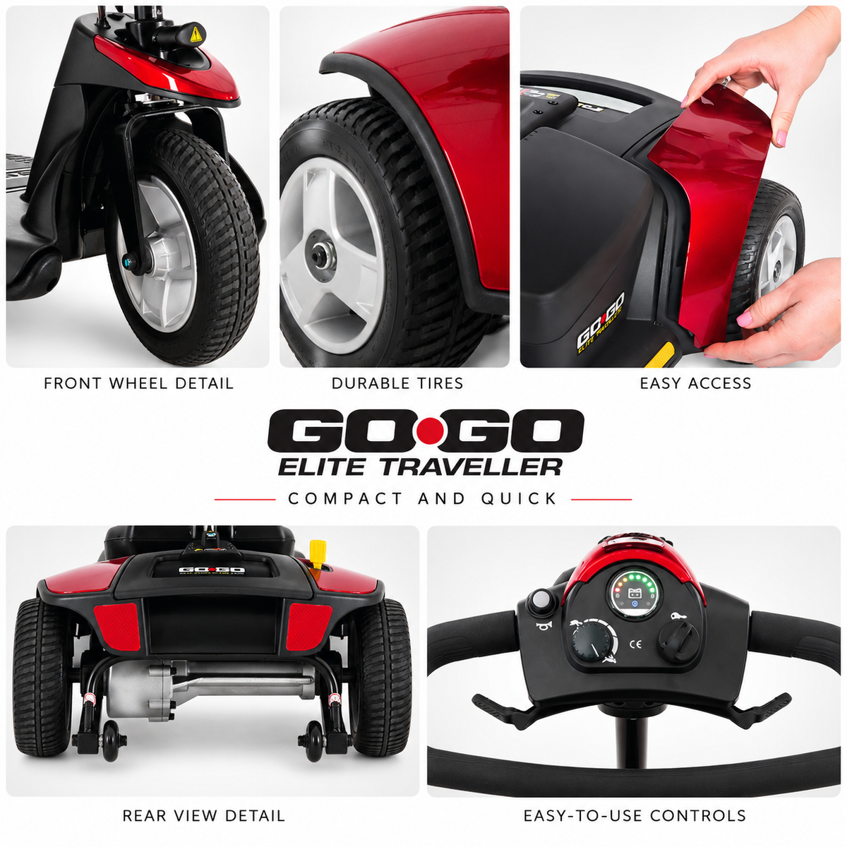 Pride Go-Go Elite Traveller 3-wheel mobility scooter – view 5