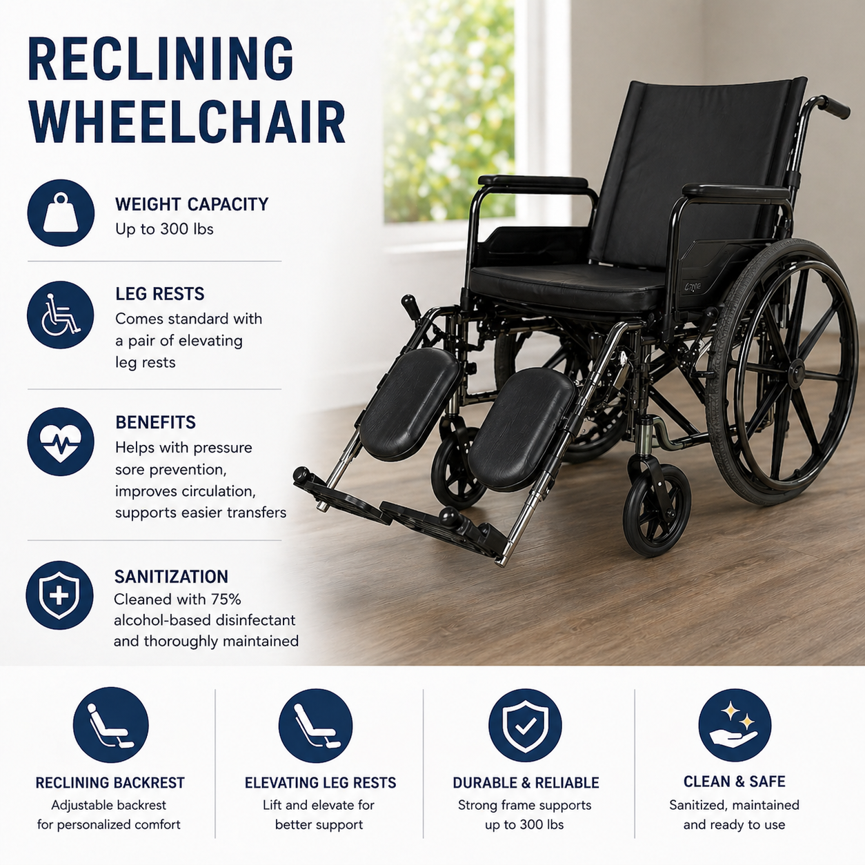 Reclining High Back Wheelchair Rental