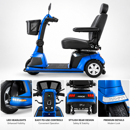 Pride Maxima 3-wheel heavy duty mobility scooter – view 4