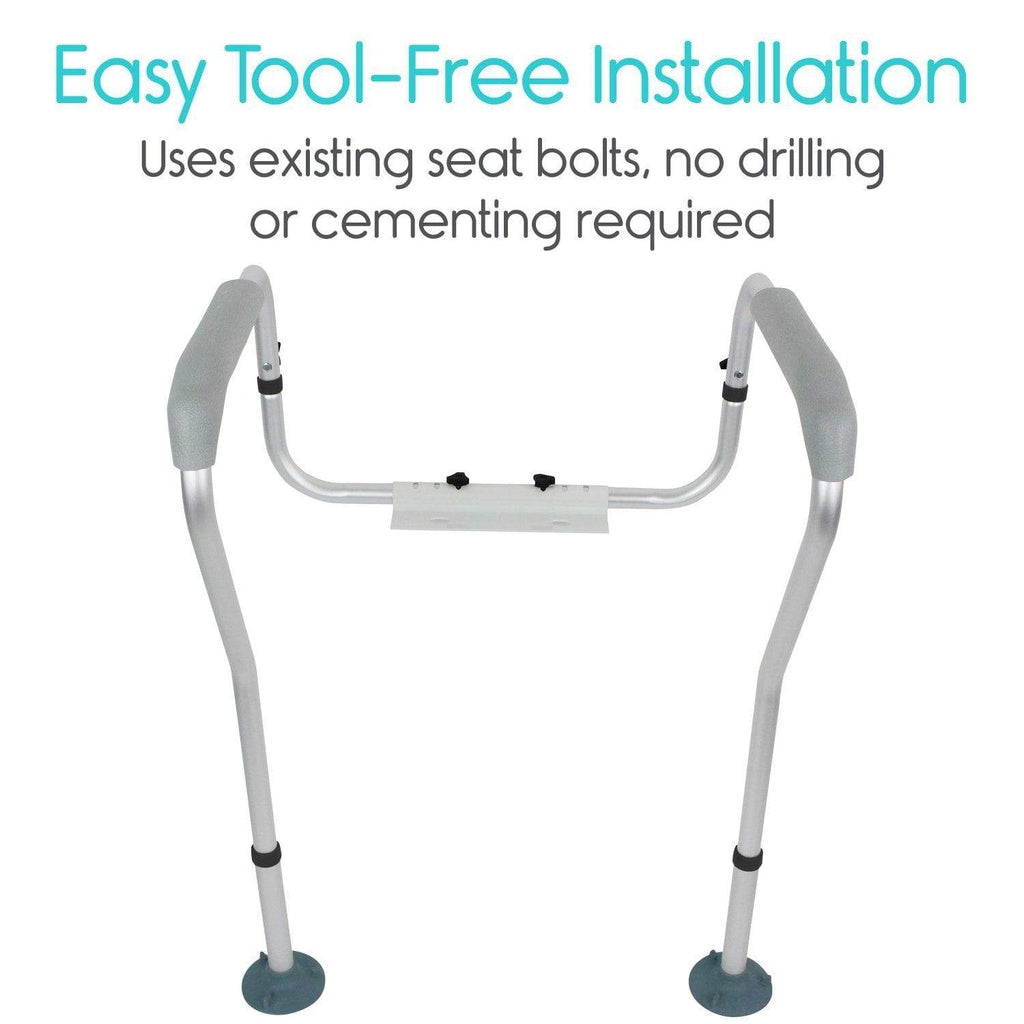 Toilet Safety Rails for Elderly, Adjustable, 300 lb