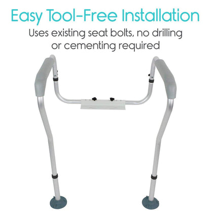 Toilet Safety Rails for Elderly, Adjustable, 300 lb