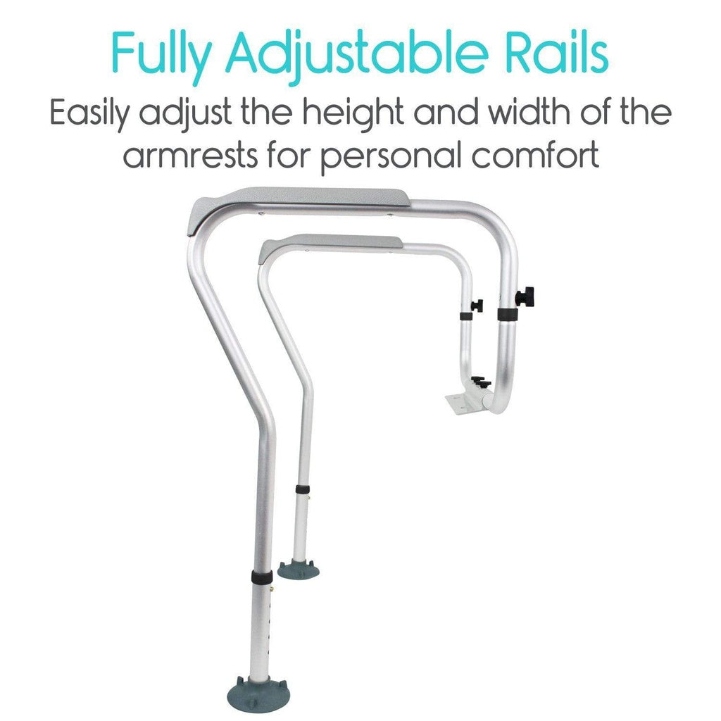 Toilet Safety Rails for Elderly, Adjustable, 300 lb