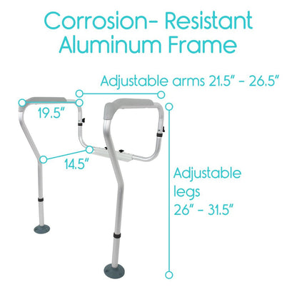 Toilet Safety Rails for Elderly, Adjustable, 300 lb