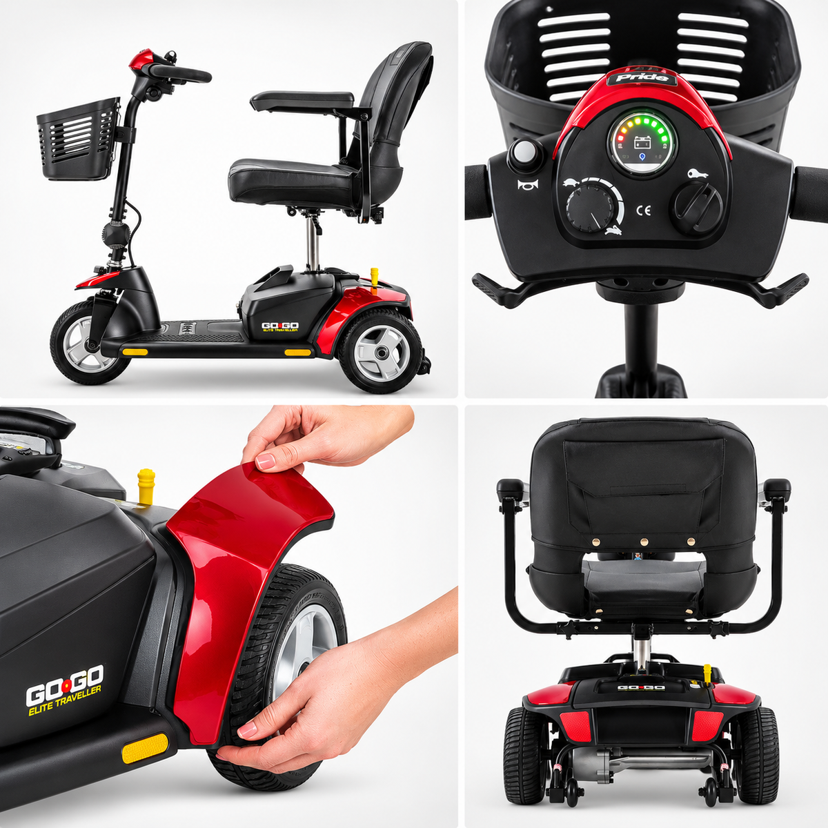 Pride Go-Go Elite Traveller 3-wheel mobility scooter – view 4