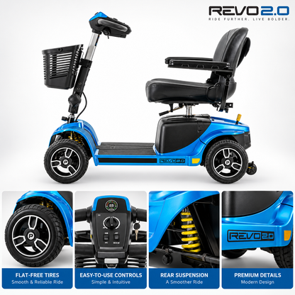 Pride Revo 2.0 4-wheel mobility scooter – view 4