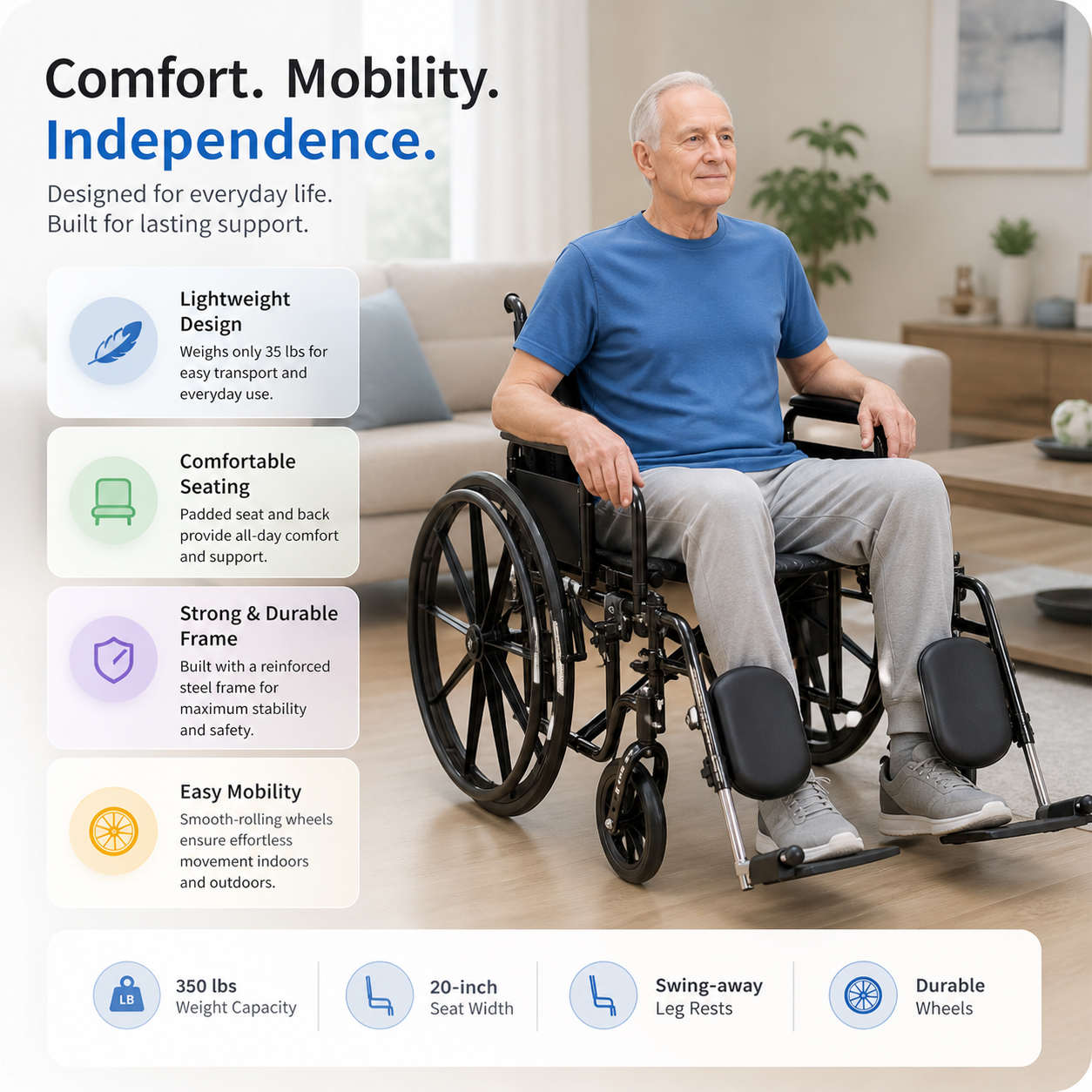 Wide Manual Wheelchair Rental