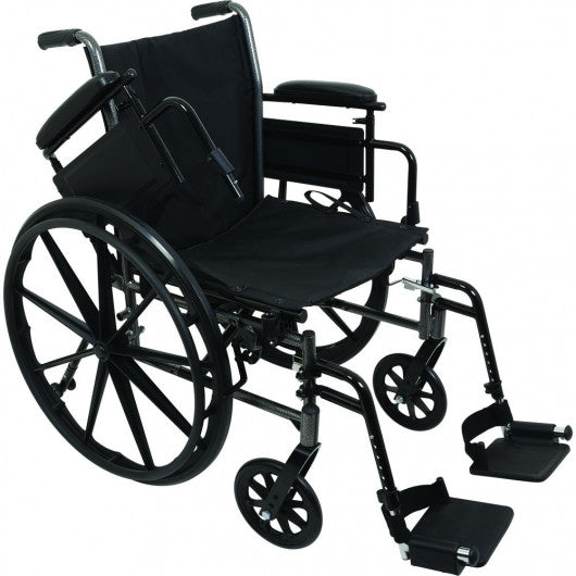 Deluxe Lightweight Wheelchair with Flip Back Desk Arms-18"wide x 16"deep with Foot Rest