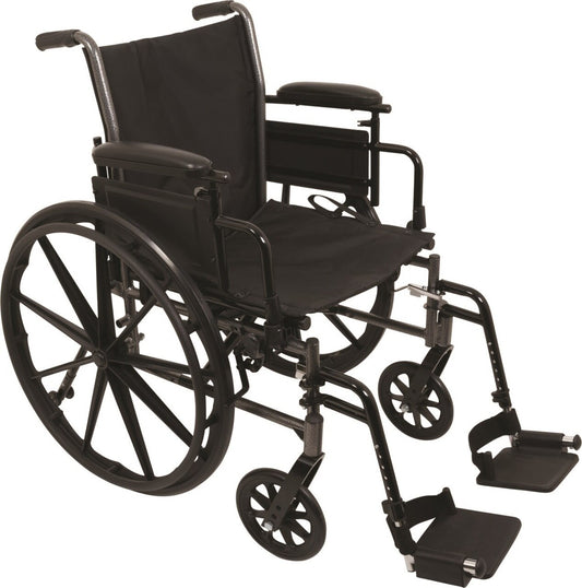 Deluxe Lightweight Wheelchair with Flip Back Desk Arms 20"wide x 18"deep with Foot Rest