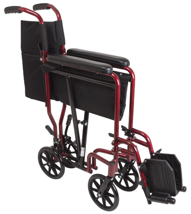 19" Transport Companion Wheelchair Aluminum - Red