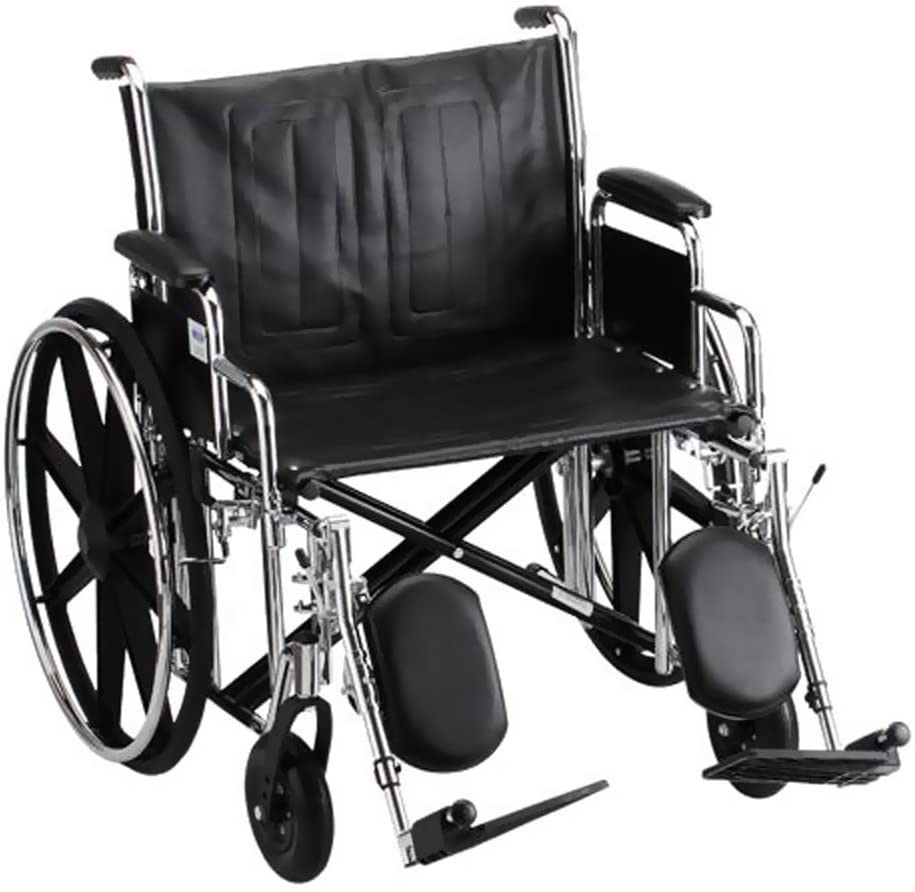 Bariatric Deluxe Desk Arm 24"wide x 18"deep  Wheelchair With Elevating Leg Rest.