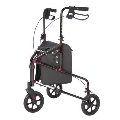 3 Wheel Walker with Tote Bag - Red