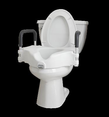 Locking Raised Toilet Seat with Removable Arms