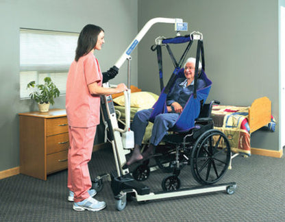 Electric patient hydraulic lift with a sitting sling