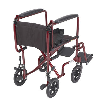 19" Transport Companion Wheelchair Aluminum - Red