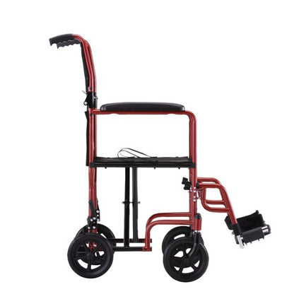 19" Transport Companion Wheelchair Aluminum - Red